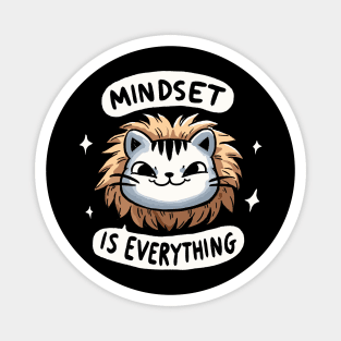 Mindset is everything Lion Cat (Back Print) Magnet